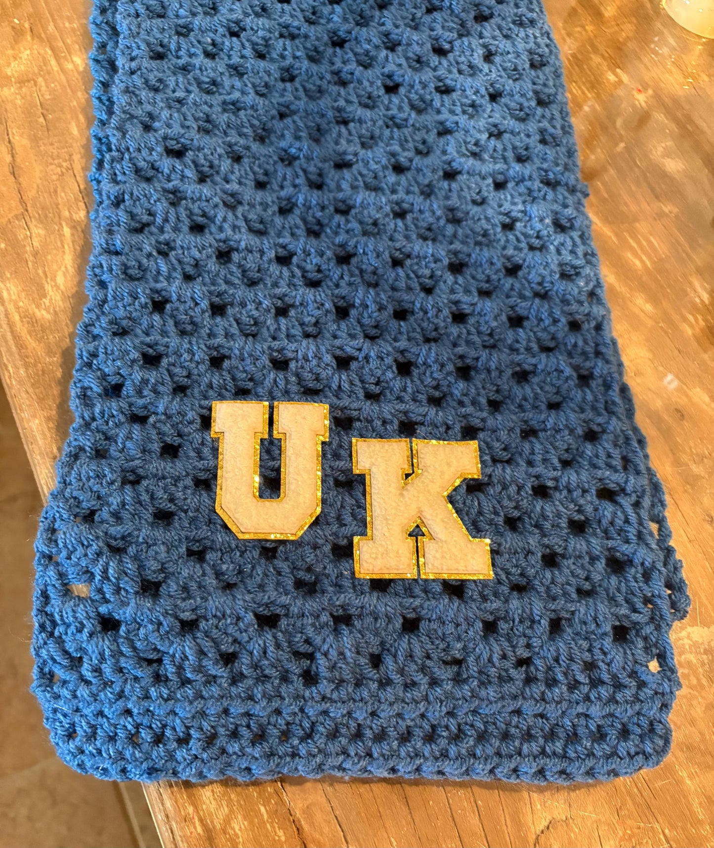 Big and Tall Handmade Crochet Scarf | Crochet Granny Square Scarf | Blue Handmade Crochet Scarf | Long Chunky Crochet Winter Scarf