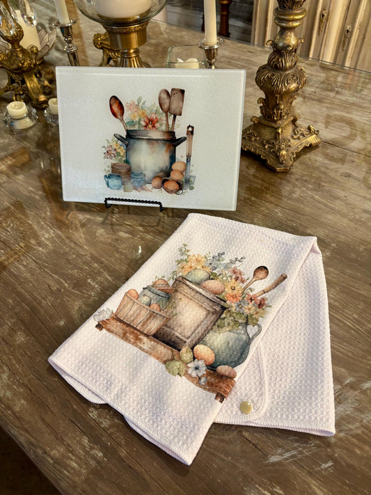 Tempered Glass Cutting Board | Decorative Kitchen Gift | Custom Cutting Boards for Kitchen | Farmhouse Design for the Coziest Kitchen