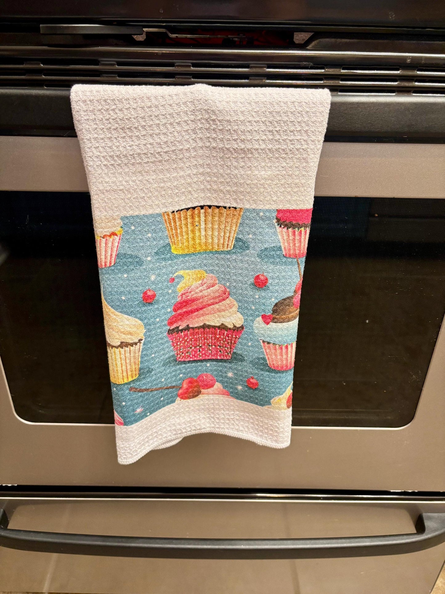 Glass Cutting Board | Sweet Treats in the Kitchen Cupcake Design Tempered Glass Cutting Board | Glass Chopping Board | Gift for Chef